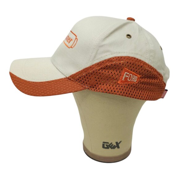 Faulkner Mesh Tuck Strap Cap Embroidered Logo Curved Visor Trucker Baseball Hat - Picture 10 of 13